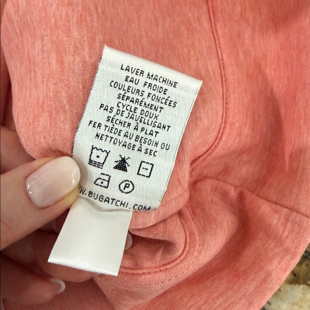 Bugatchi Houndstooth Quarter Zip Pullover Salmon … - image 8